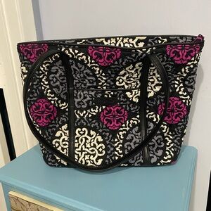 Vera Bradley Black & Pink Patterned Tote Bag